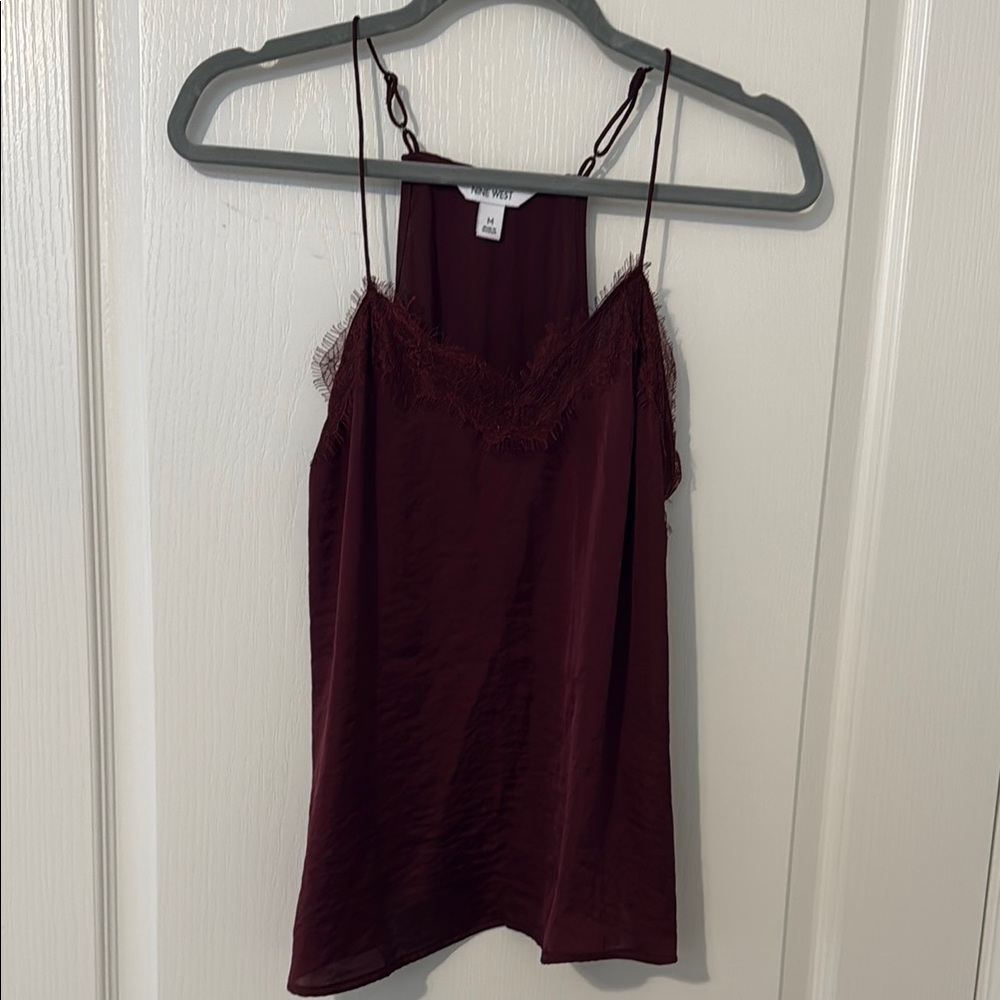 Nine West Burgundy Lace Cami Top